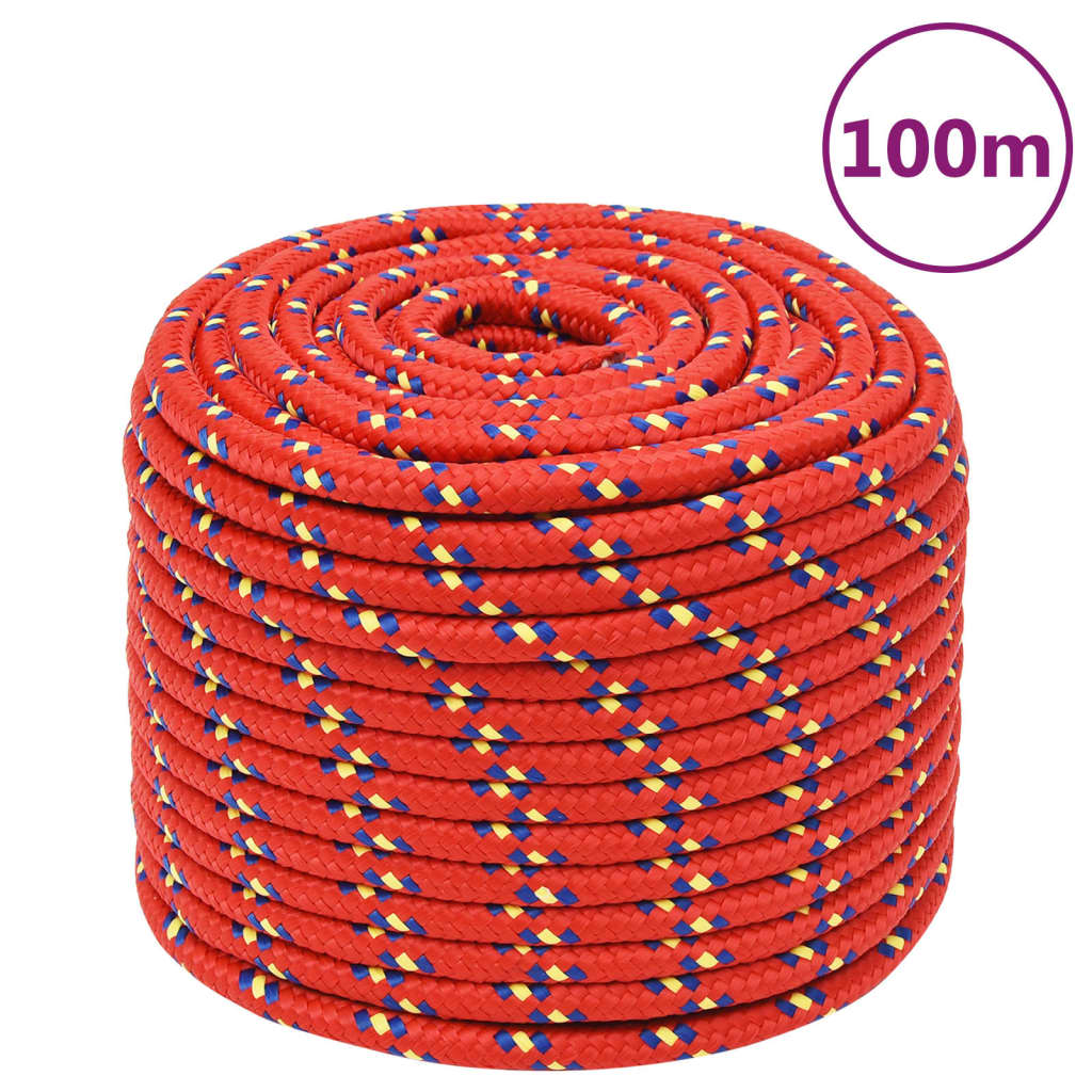 Vidaxl boottouw 14 mm 100 m polypropyleen rood