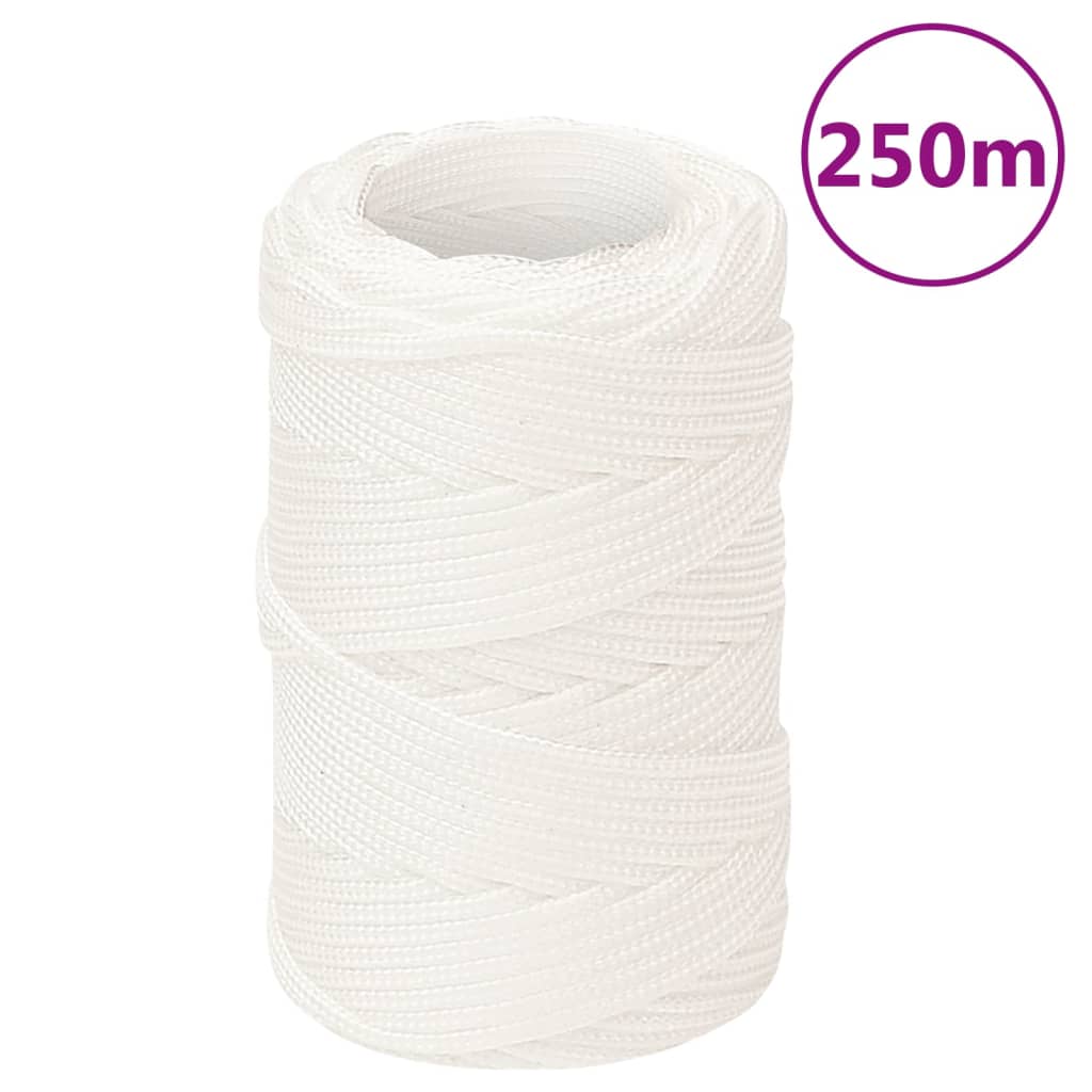 Vidaxl boottouw 2 mm 250 m polypropyleen volwit