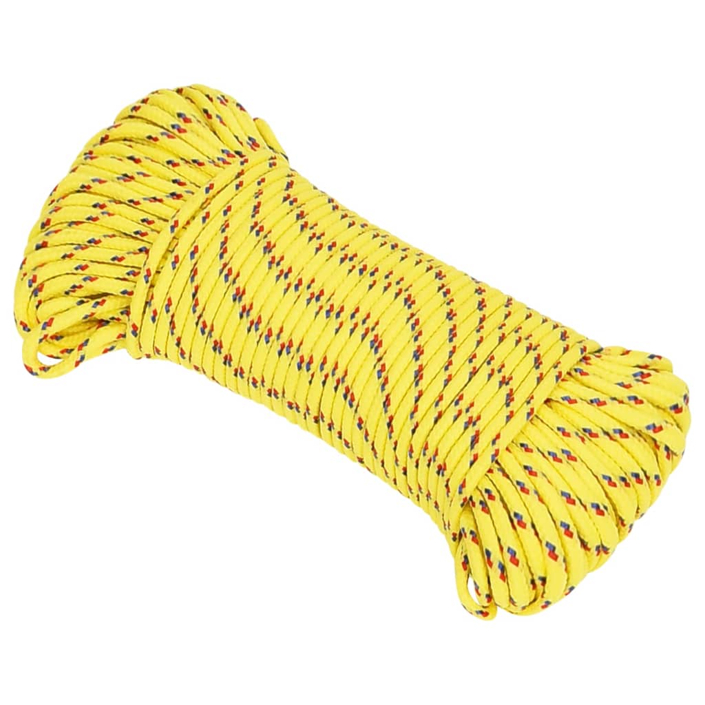 Vidaxl boottouw 4 mm 250 m polypropyleen geel