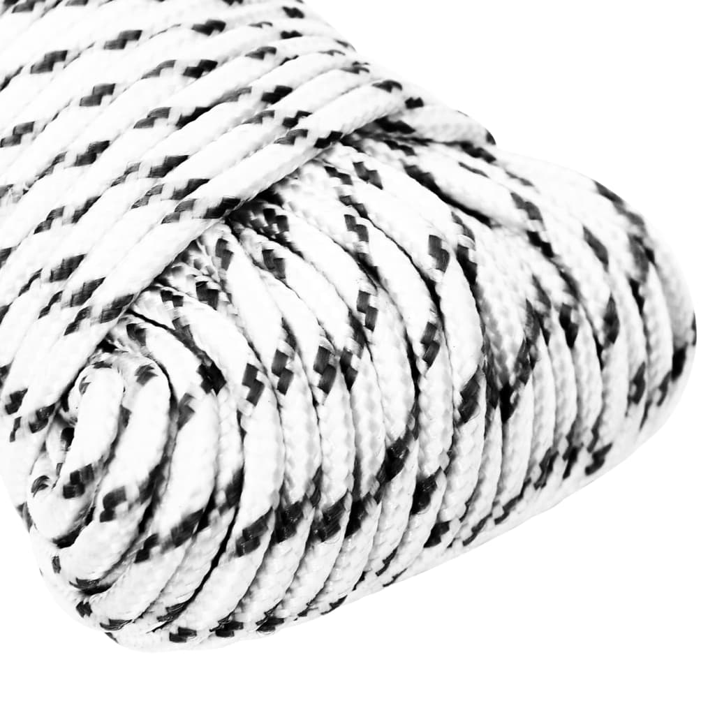 Vidaxl boottouw gevlochten 3 mm x 500 m polyester wit