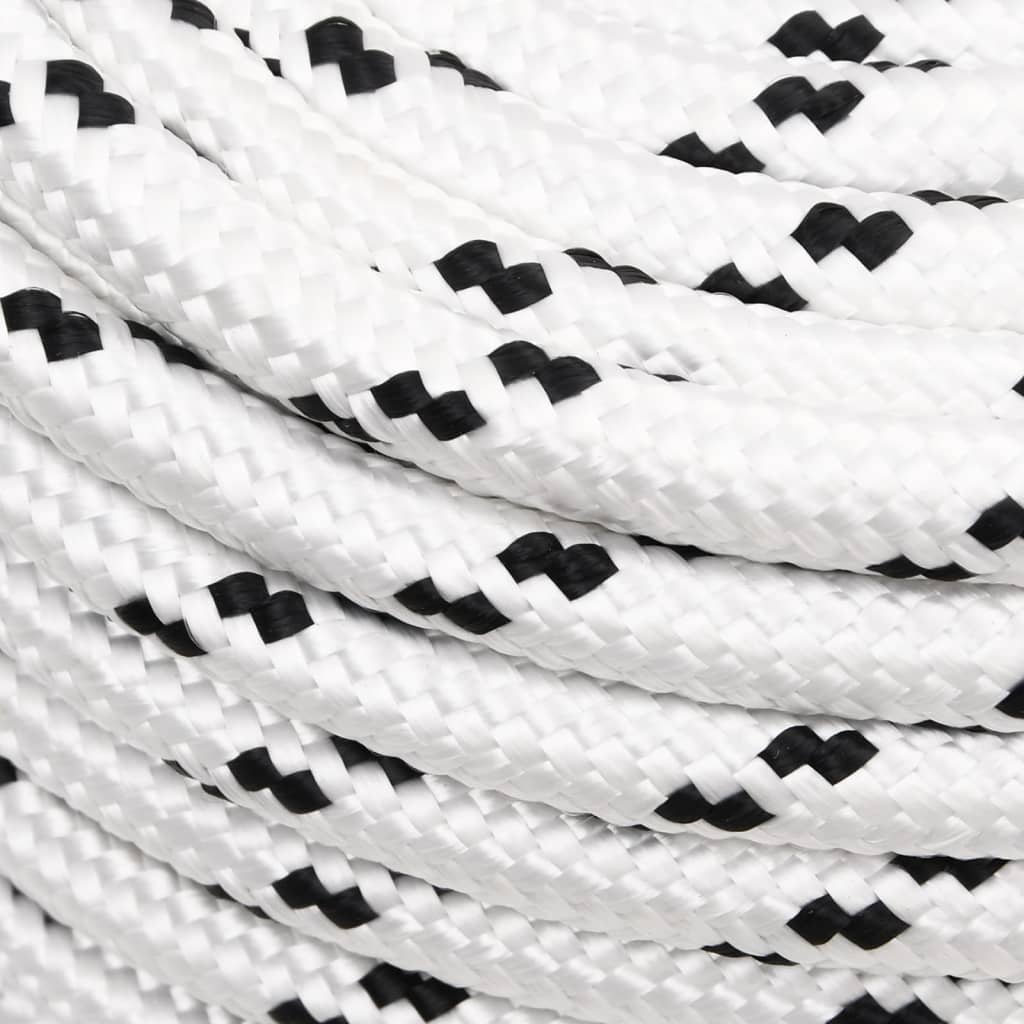 Vidaxl boottouw gevlochten 14 mmx250 m polyester wit