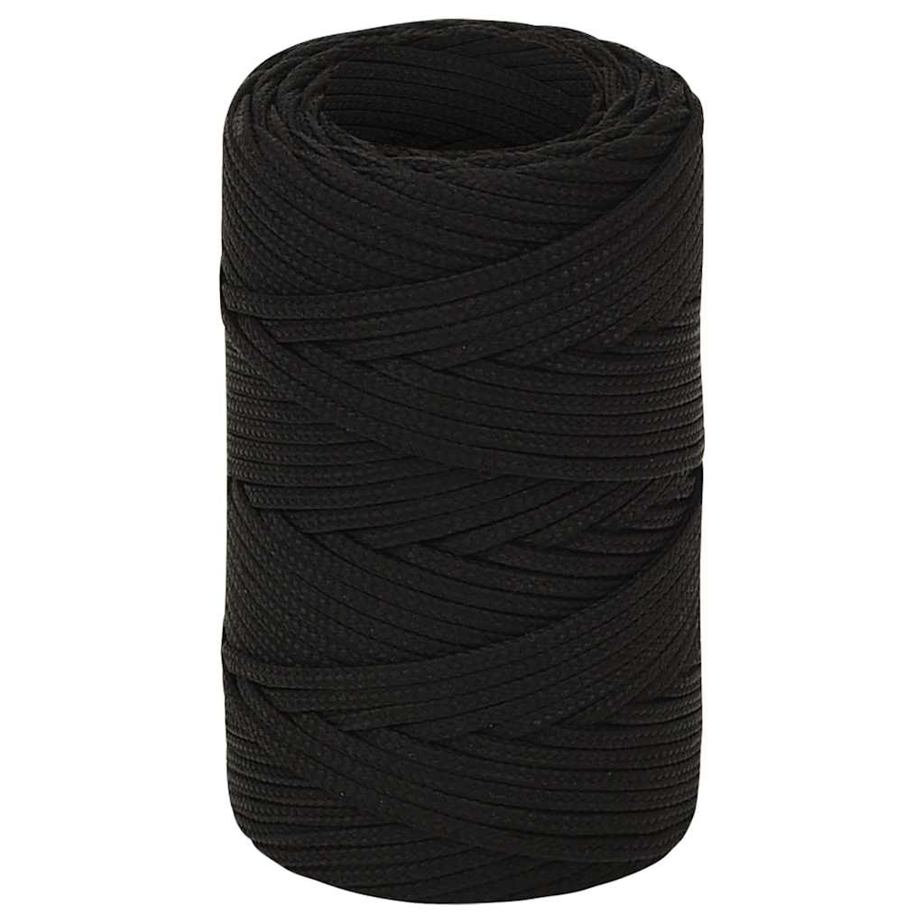 Vidaxl werktouw 2 mm 50 m polyester zwart