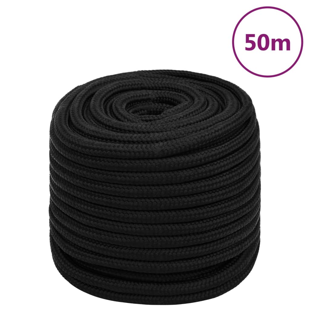 Vidaxl werktouw 18 mm 50 m polyester zwart