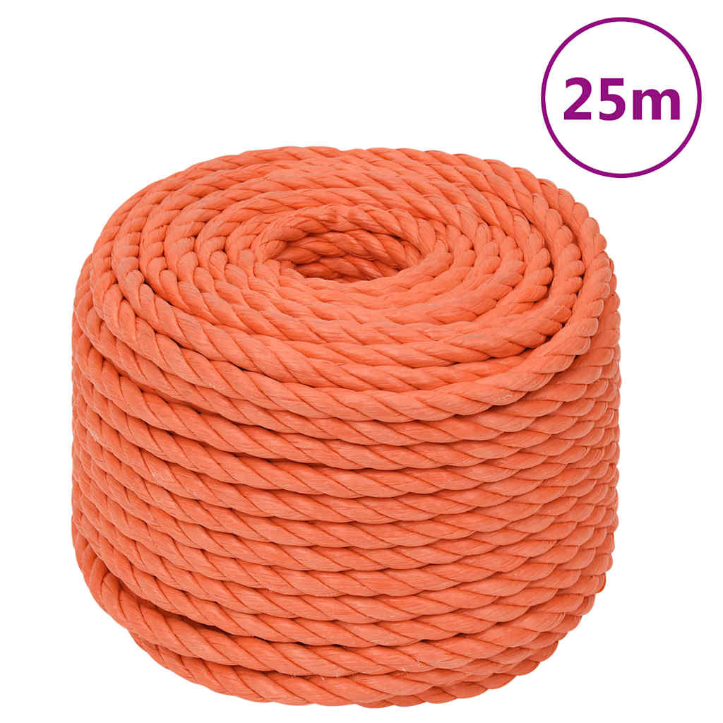 Vidaxl werktouw 16 mm 25 m polypropeen oranje