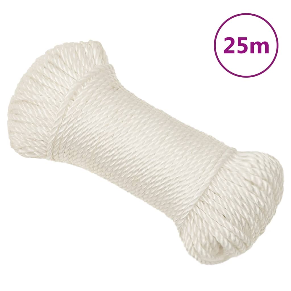 Vidaxl werktouw 8 mm 25 m polypropeen wit