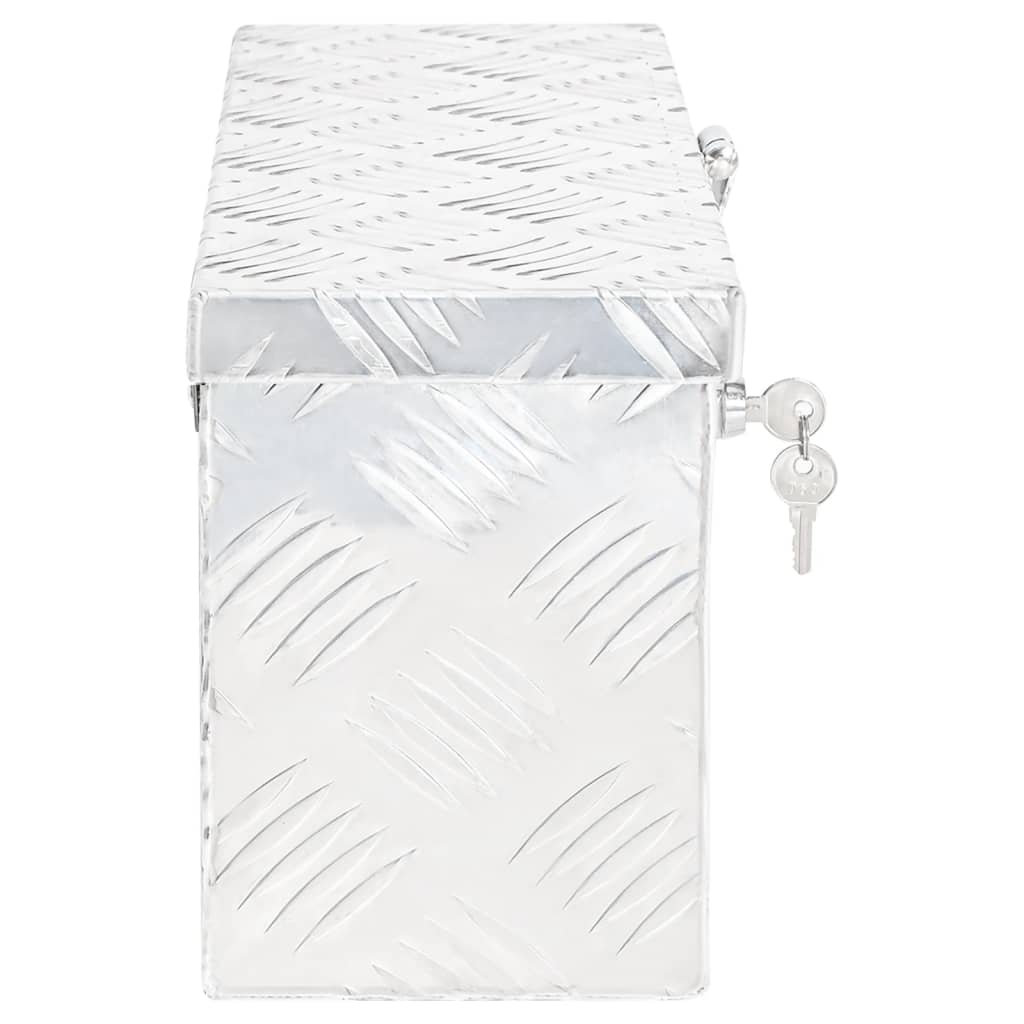 Vidaxl opbergbox 50x15x20,5 cm aluminium zilverkleurig