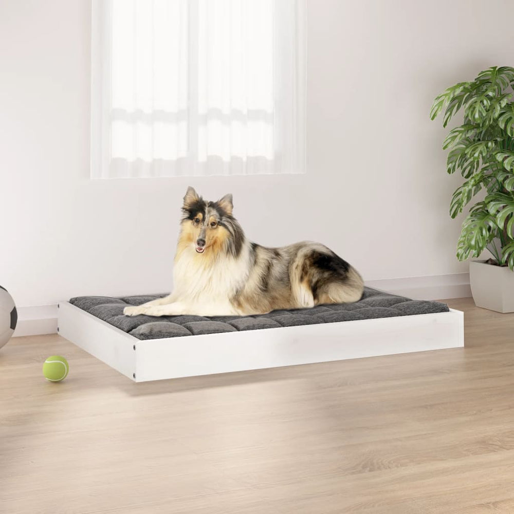 VidaXL Hondenmand 91,5x64x9 cm massief groenhout wit