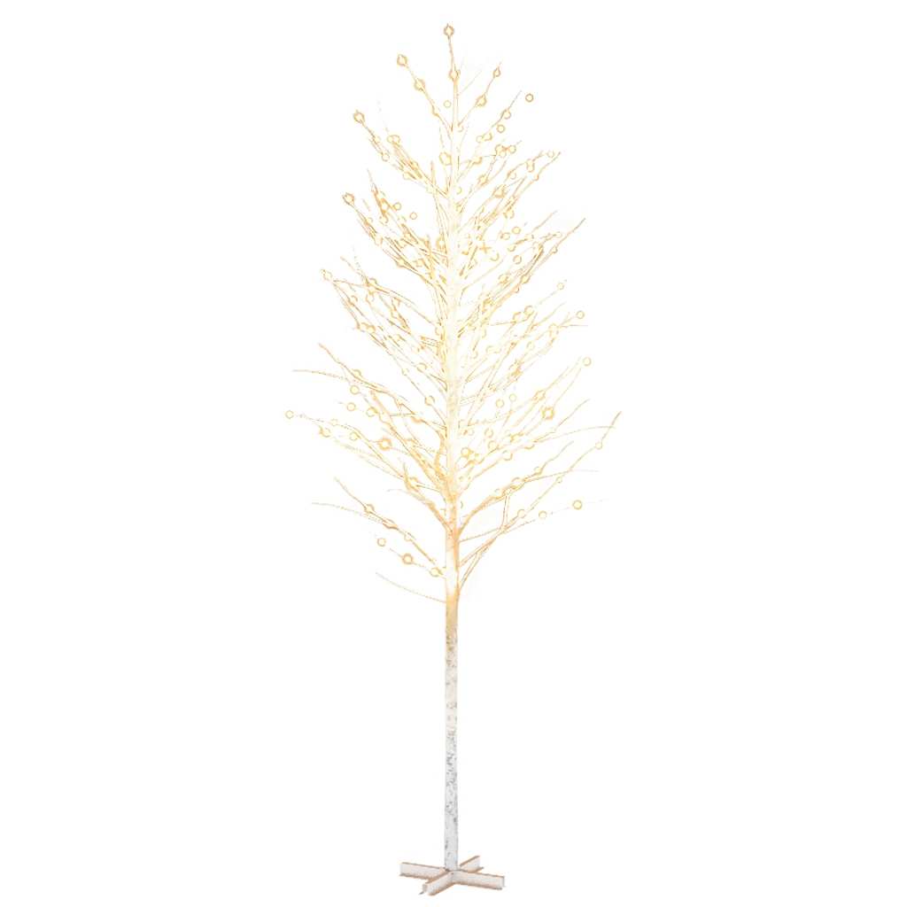 Vidaxl berkenboom led 672 led's warmwit 400 cm wit