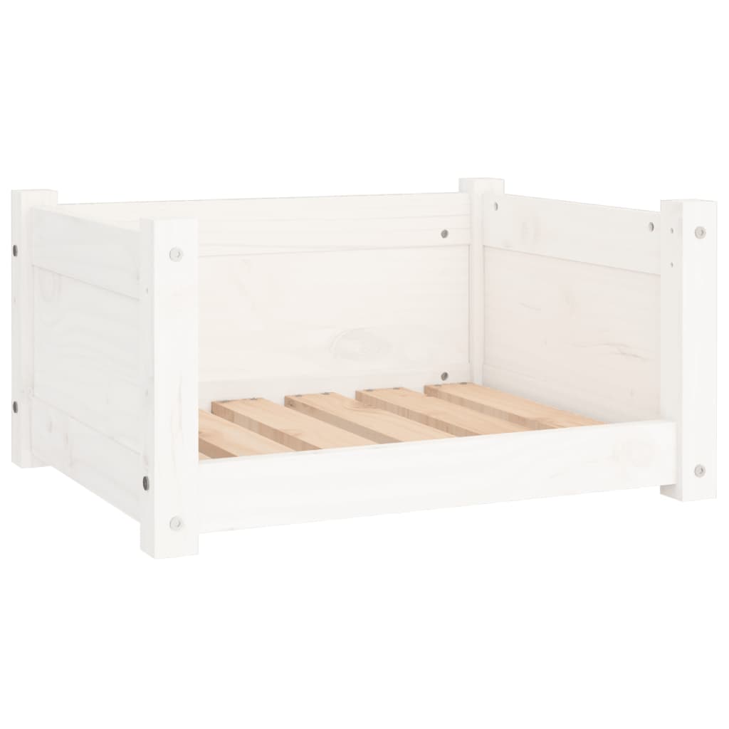 Vidaxl hondenmand 55,5x45,5x28 cm massief groenhout wit