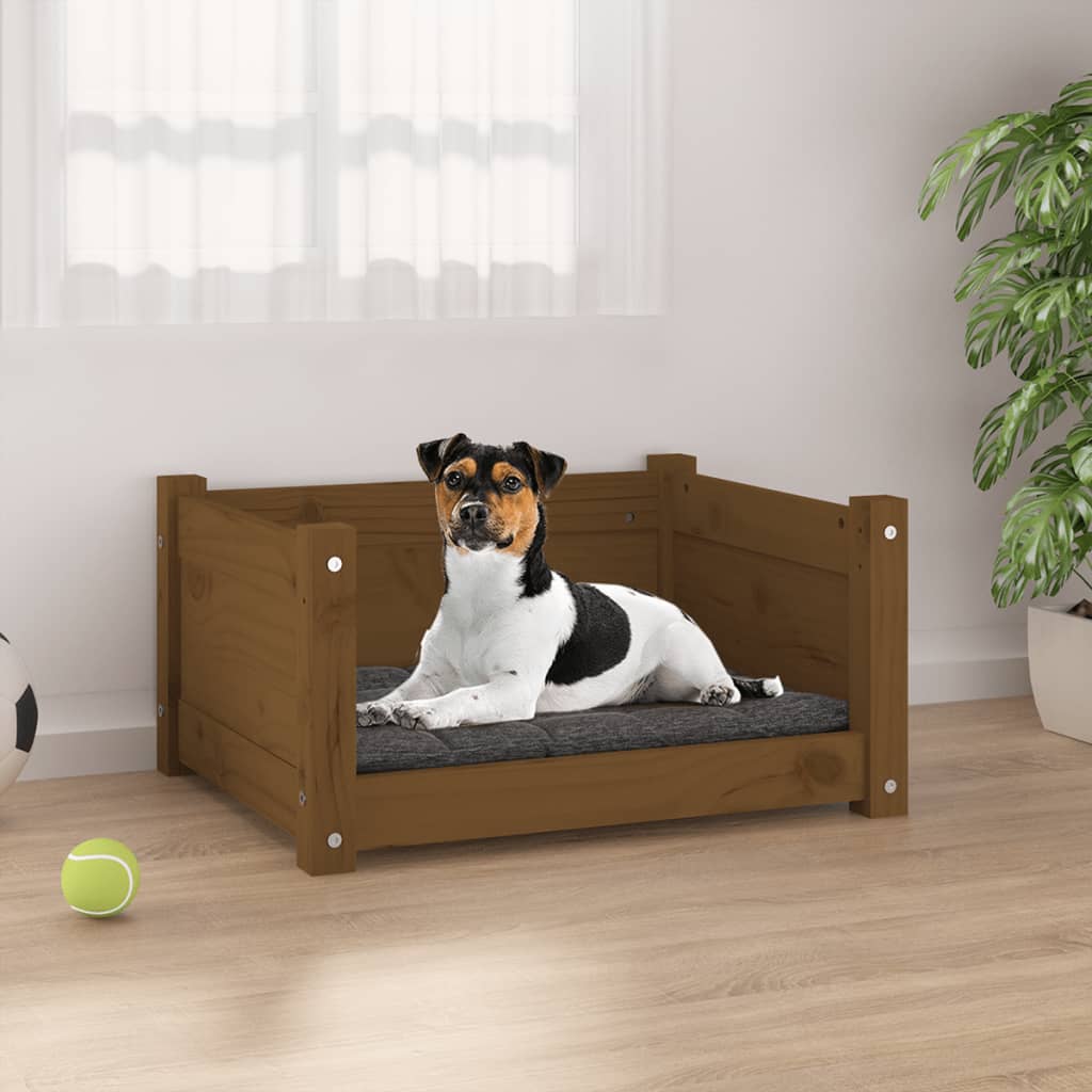 Vidaxl hondenmand 55,5x45,5x28 cm massief groenenhout honingbruin