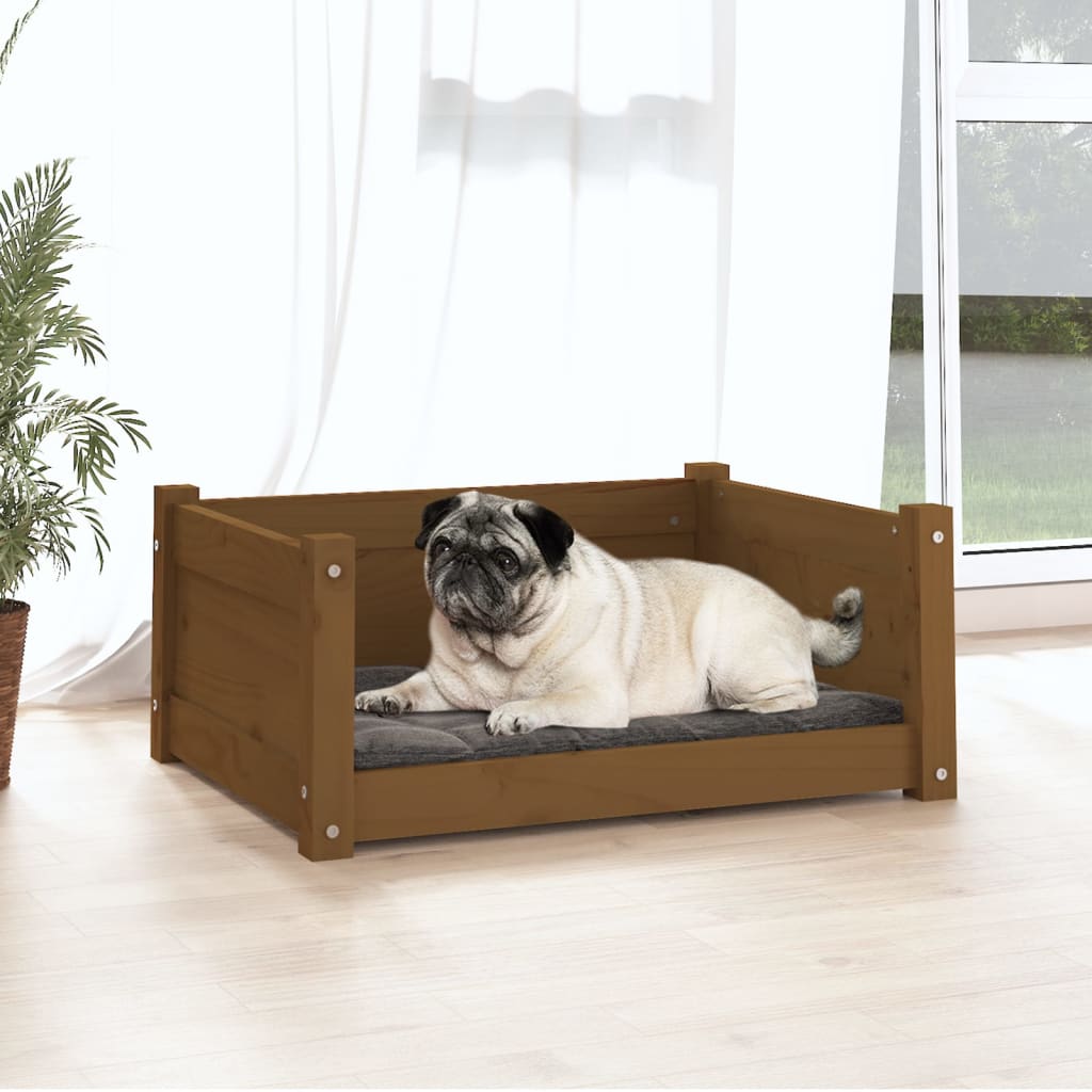 Vidaxl hondenmand 65,5x50,5x28 cm massief groenhout honingbruin