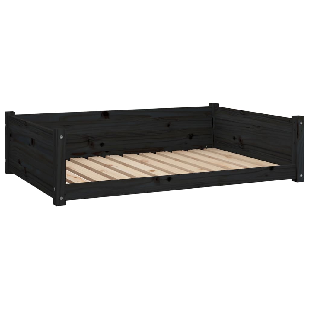 Vidaxl hondenmand 105,5x75,5x28 cm massief grenenhout zwart