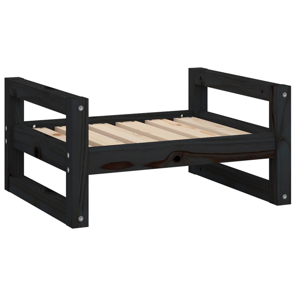 Vidaxl hondenmand 55,5x45,5x28 cm massief groenenhout zwart