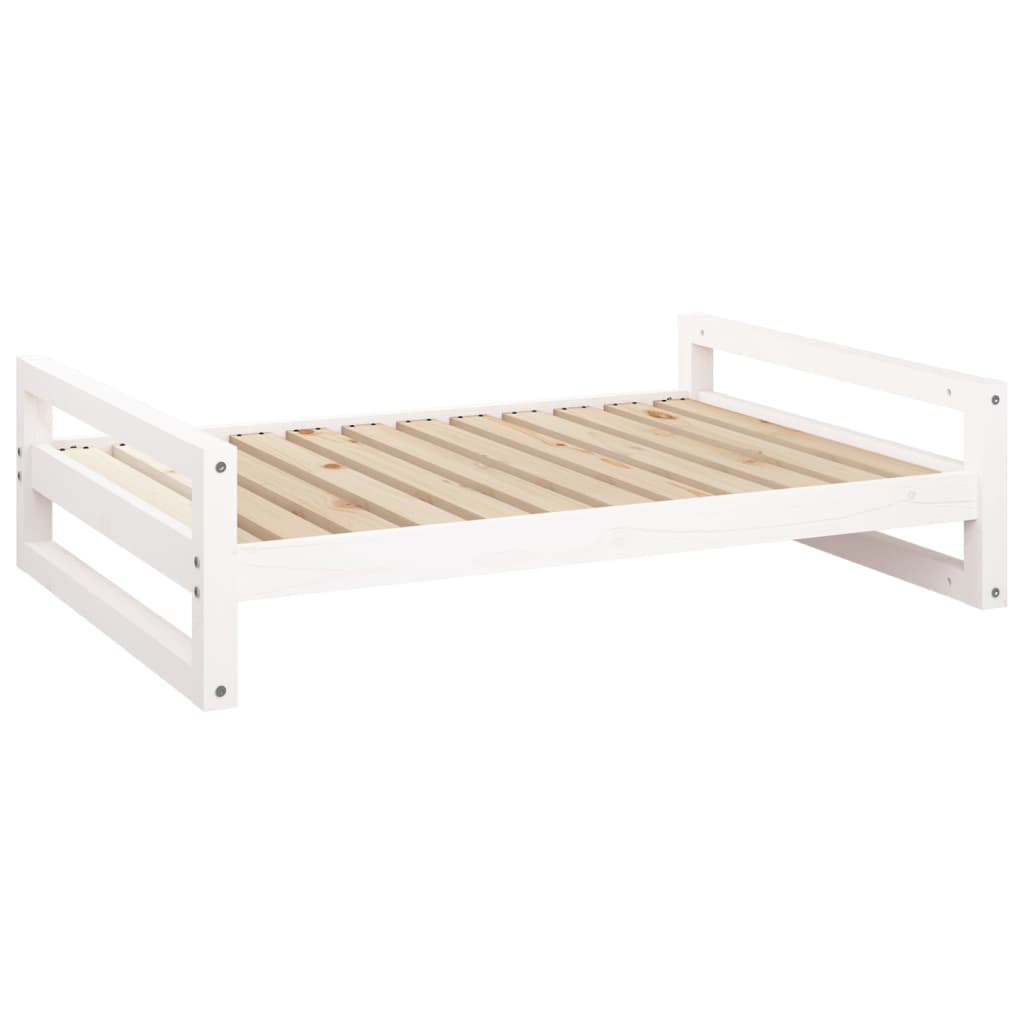 Vidaxl hondenmand 105,5x75,5x28 cm massief groenhout wit