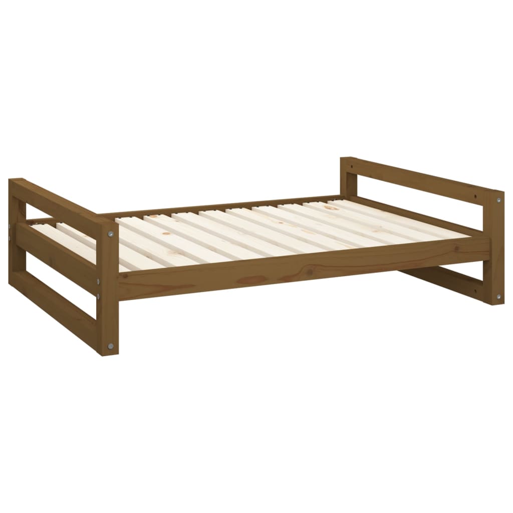 Vidaxl hondenmand 105,5x75,5x28 cm massief groenhout honingbruin