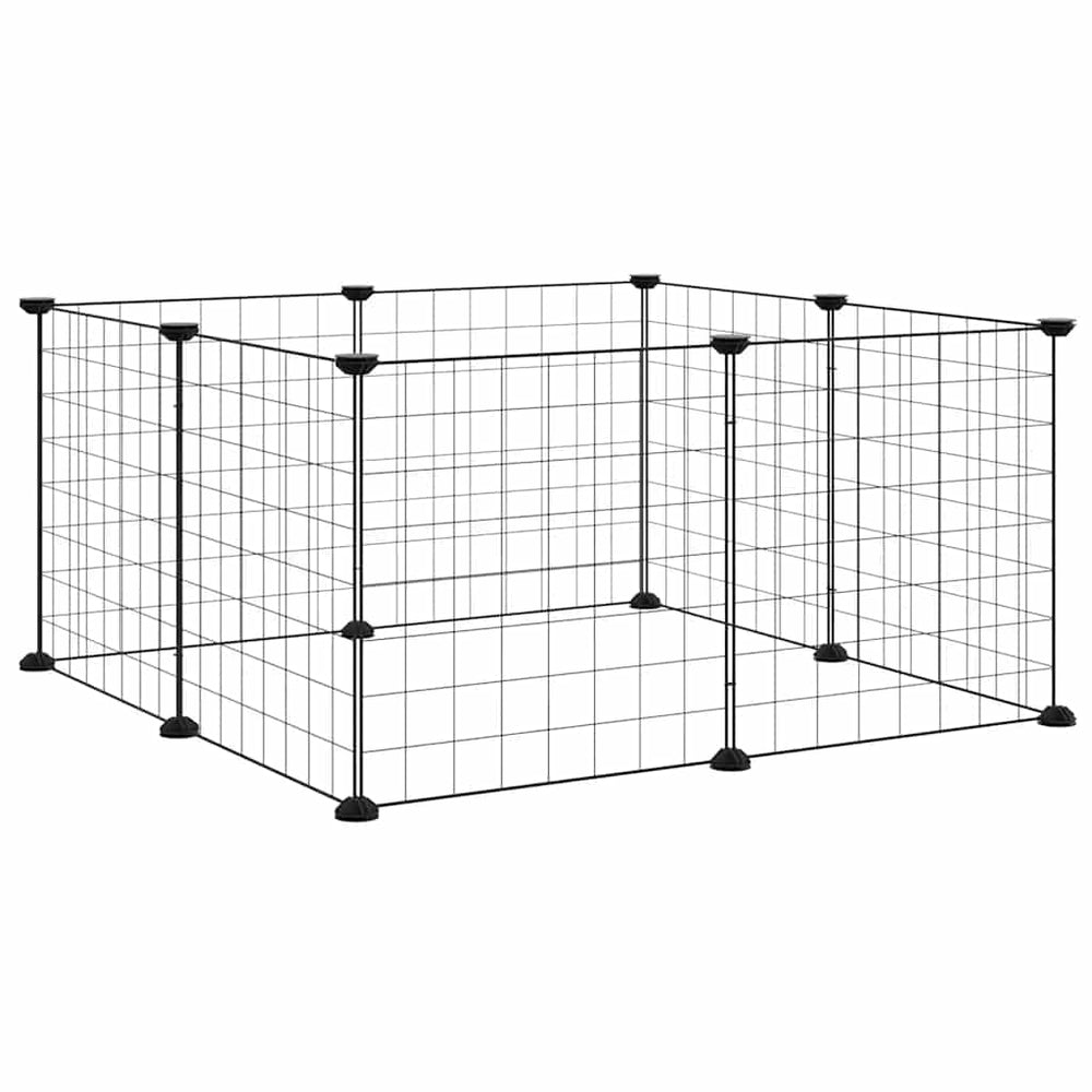 Vidaxl huisdierkooi met 8 panelen, zwart, 35x35 cm, staal