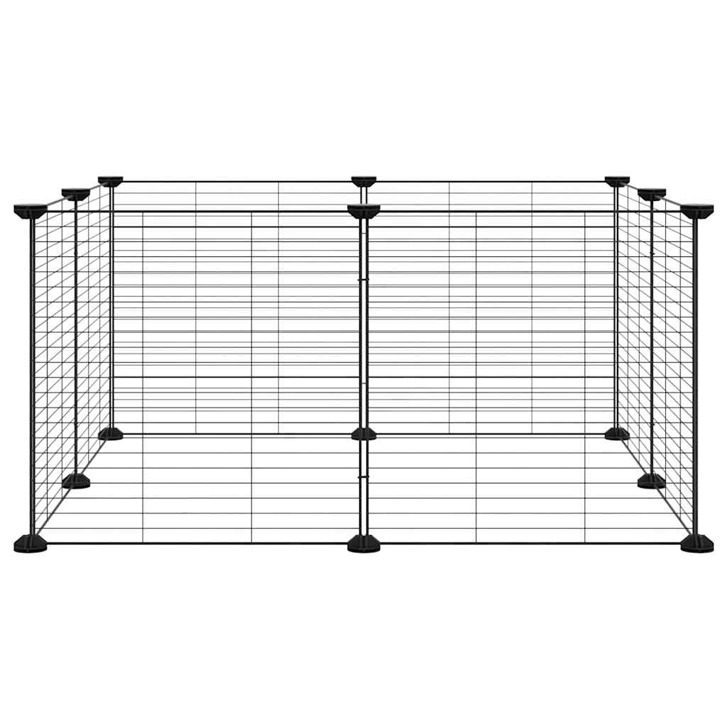 Vidaxl huisdierkooi met 8 panelen, zwart, 35x35 cm, staal