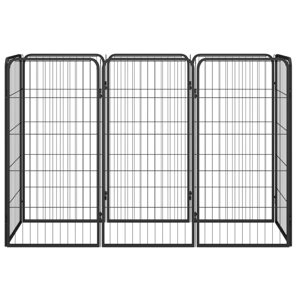 Vidaxl hondenkennel 8 panelen 50x100 cm gepoedercoat staal zwart