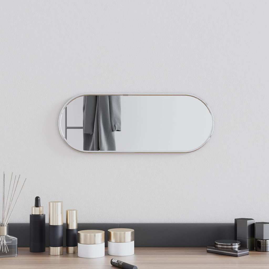 Vidaxl wandspiegel 40x15 cm ovaal zilverkleurig
