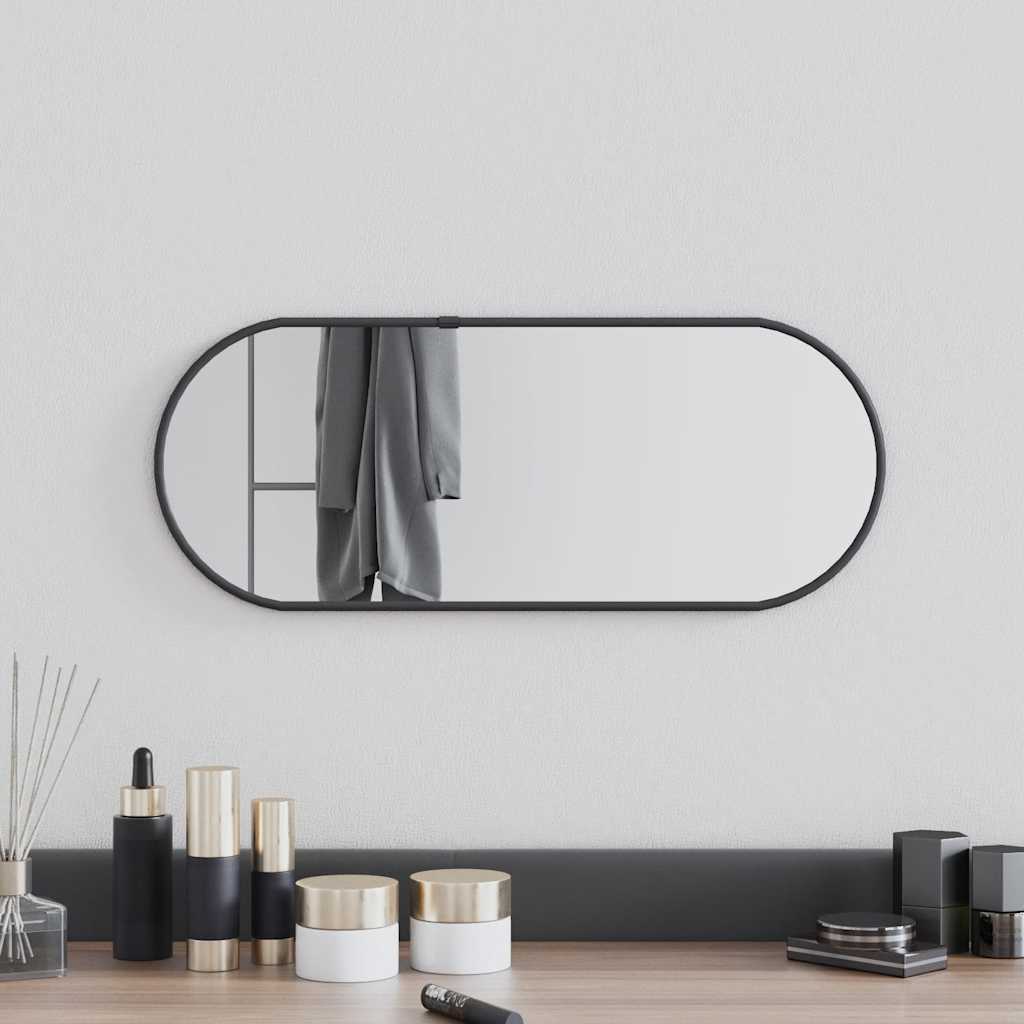 Vidaxl wandspiegel 50x20 cm ovaal zwart