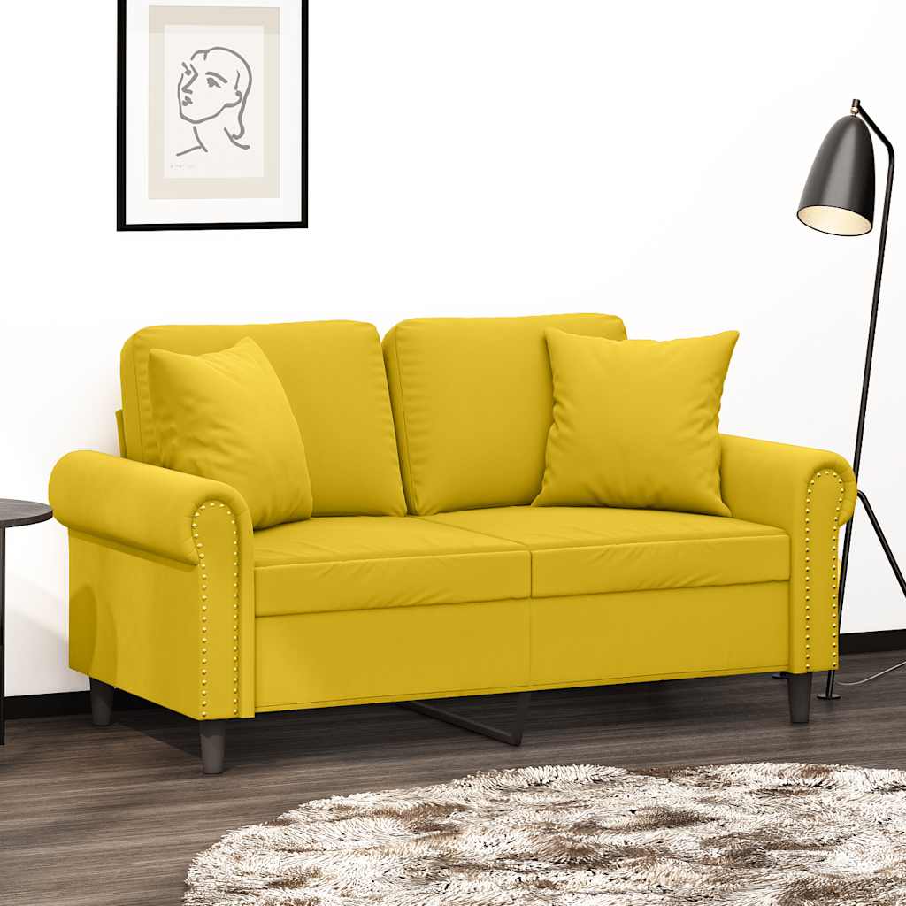 Vidaxl sierkussens 2 st 40x40 cm fluweel geel