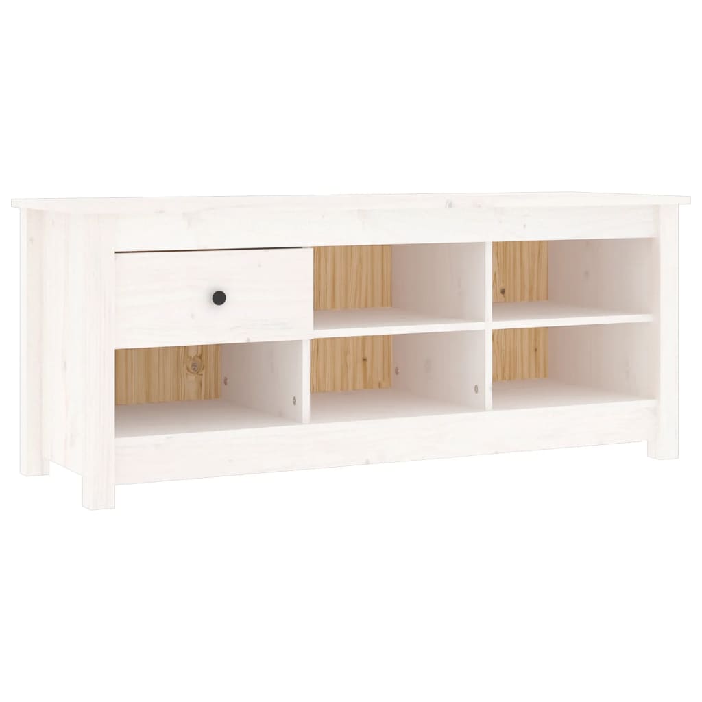 Vidaxl schoenenkast 110x38x45,5 cm massief groenhout wit