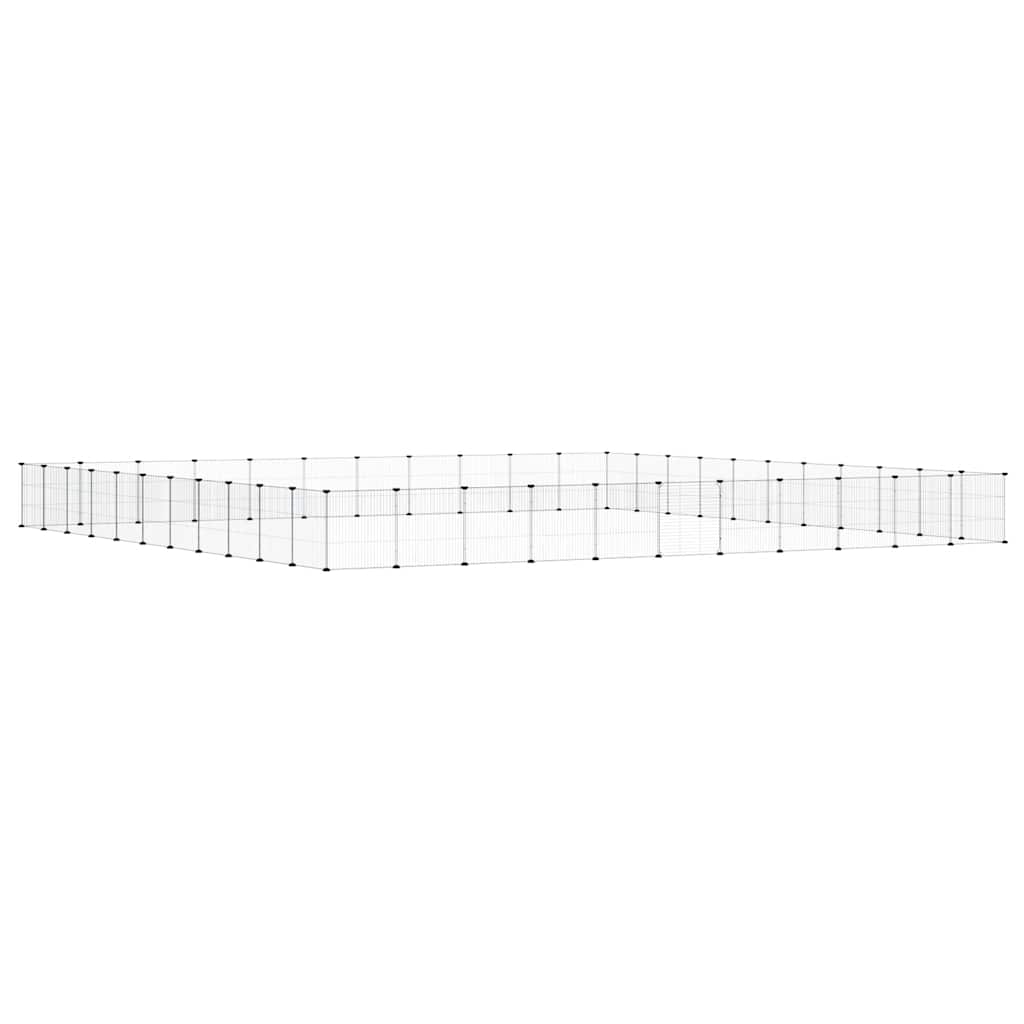 Vidaxl huisdierenkooi met deur 44 panelen 35x35 cm staal zwart