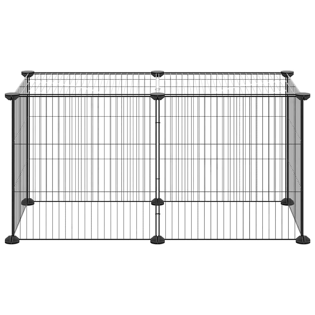 Vidaxl huisdierenkooi met 8 panelen 35x35 cm staal zwart