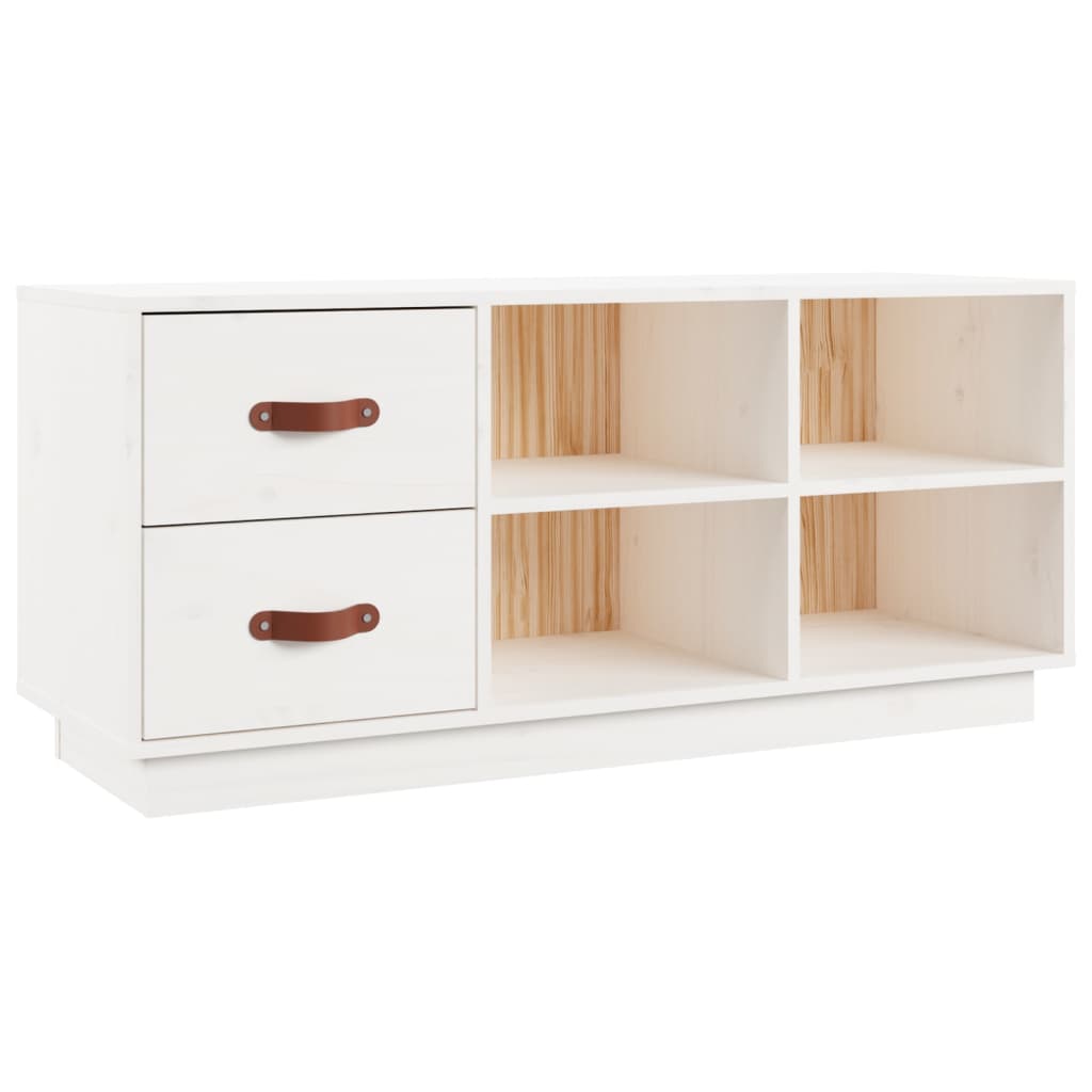 Vidaxl schoenenbank 100x34x45 cm massief groenenhout wit