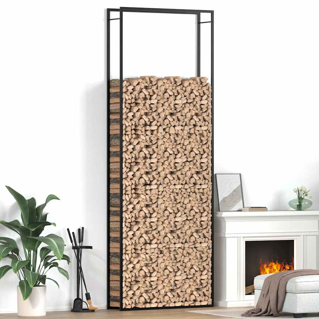 Vidaxl haardhoutrek 110x28x312 cm staal matzwart