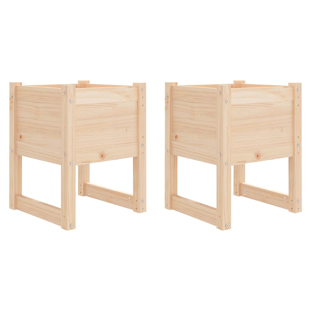 Vidaxl plantenbakken 2 st 40x40x52,5 cm massief grenenhout