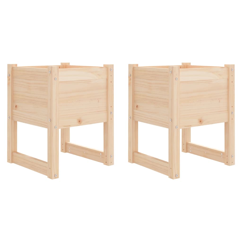 Vidaxl plantenbakken 2 st 40x40x52,5 cm massief groenhout