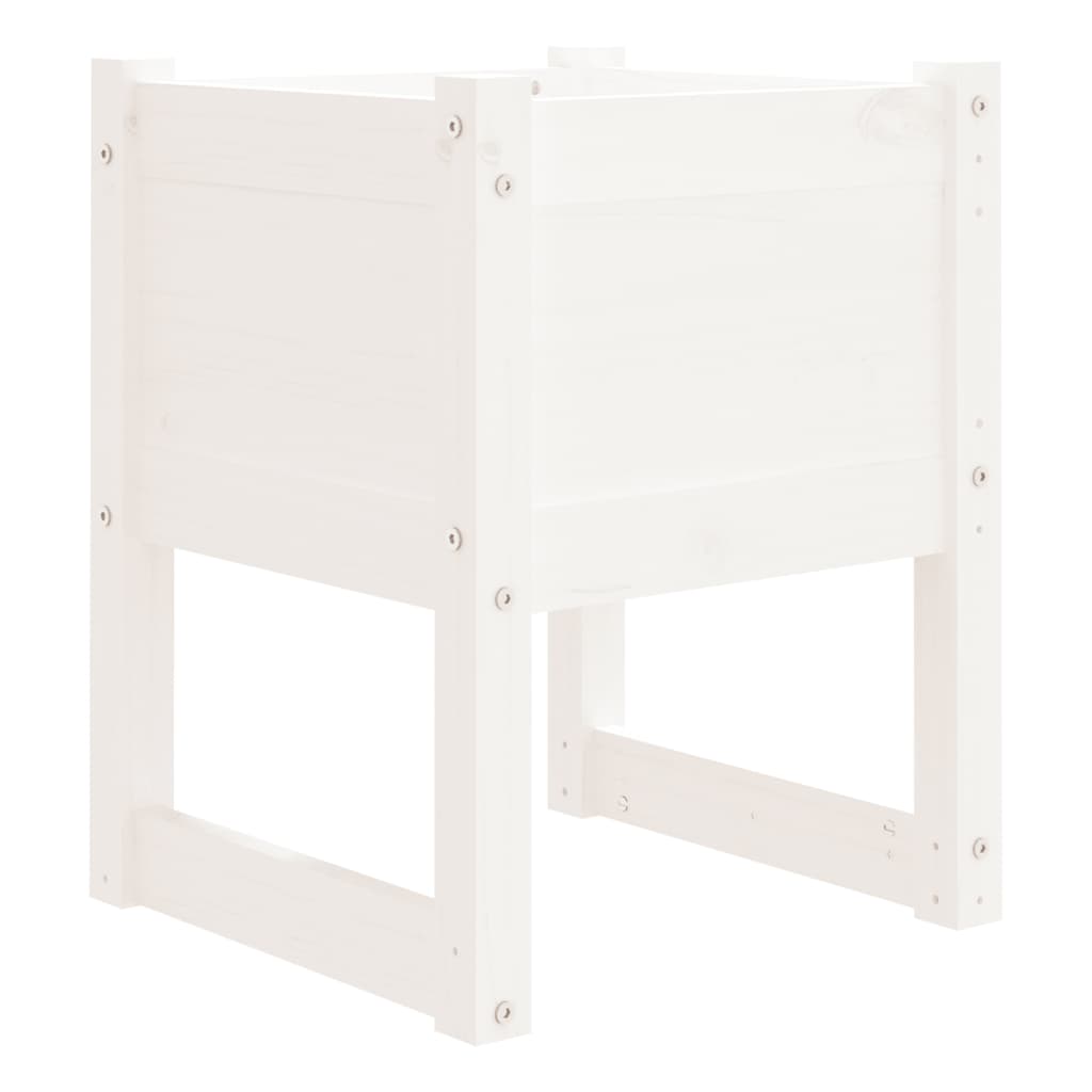 Vidaxl plantenbak 40x40x52,5 cm massief groenhout wit
