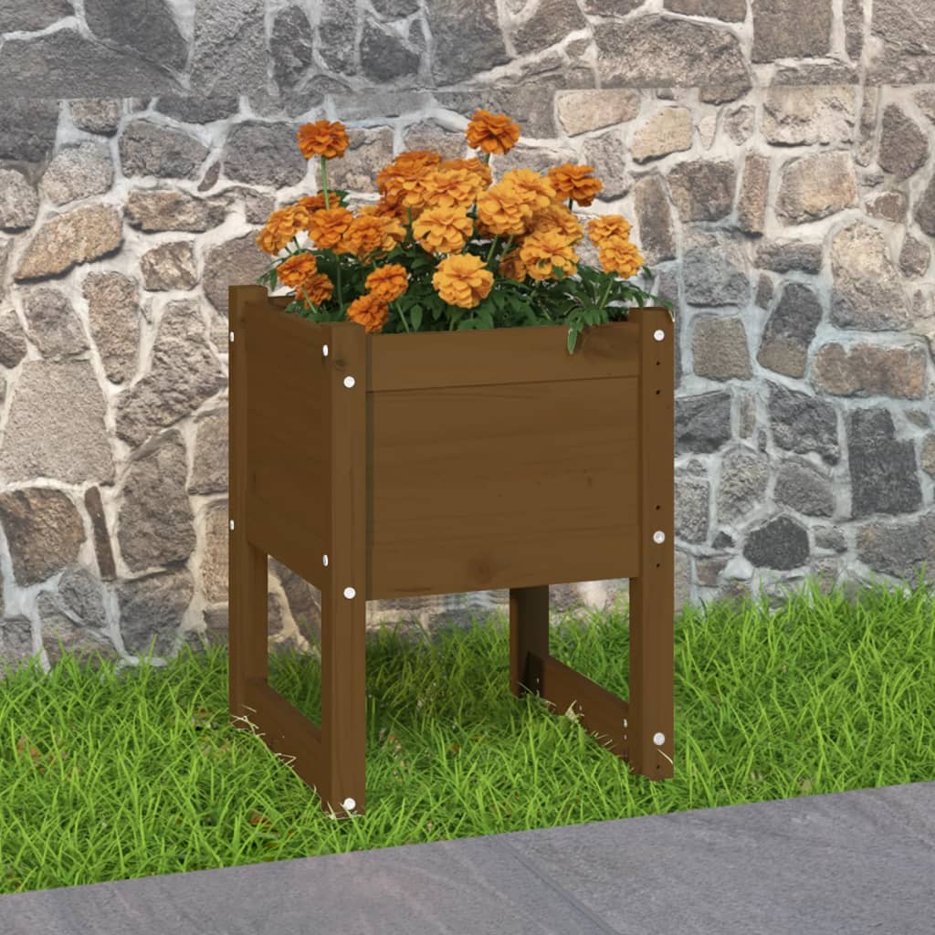 Vidaxl plantenbak 40x40x52,5 cm massief groenhout honingbruin