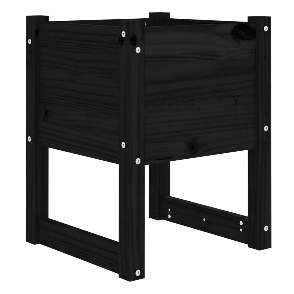 Vidaxl plantenbak 40x40x52,5 cm massief groenenhout zwart