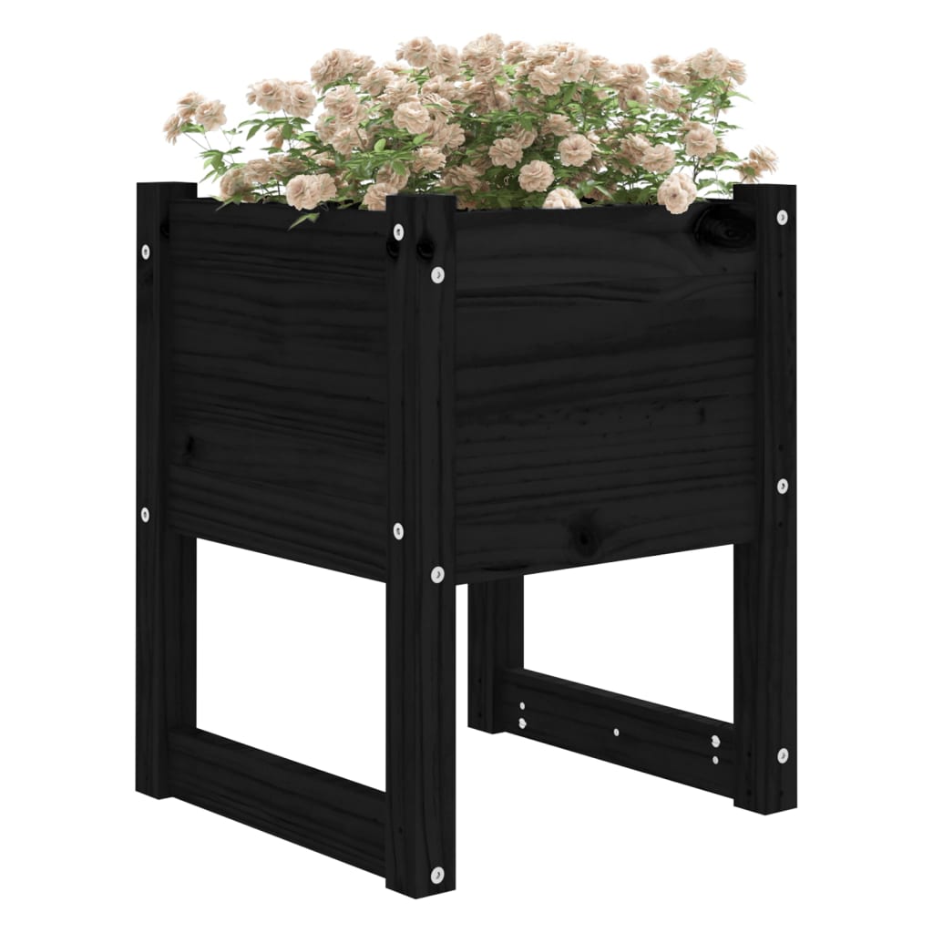 Vidaxl plantenbak 40x40x52,5 cm massief groenenhout zwart