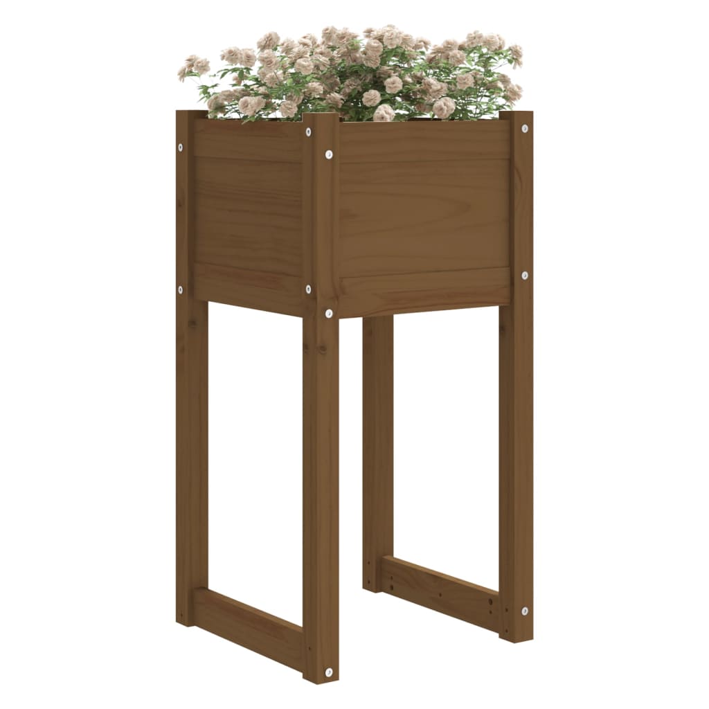 Vidaxl plantenbakken 2 st 40x40x81 cm massief groenhout honingbruin