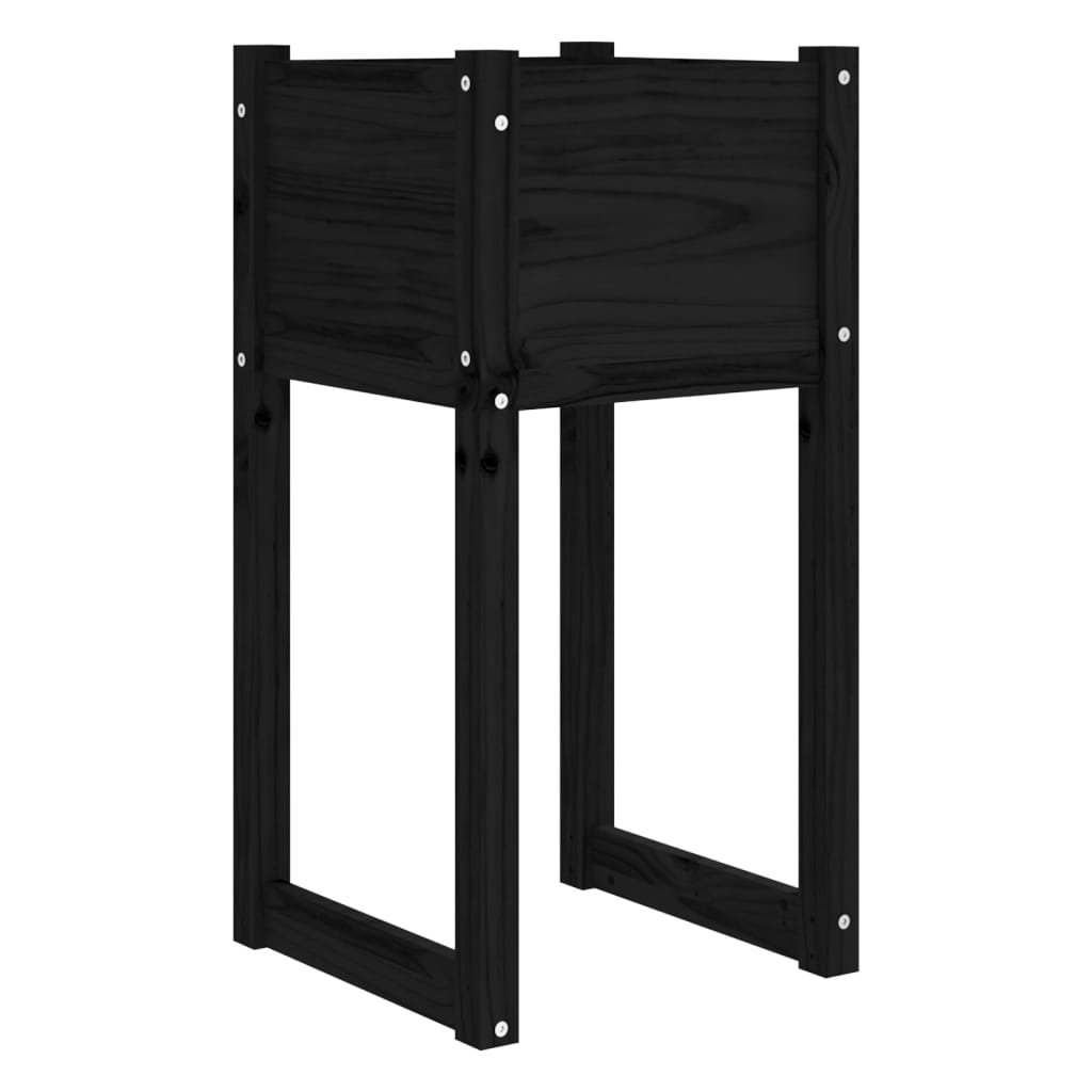 Vidaxl plantenbak 40x40x81 cm massief groenenhout zwart