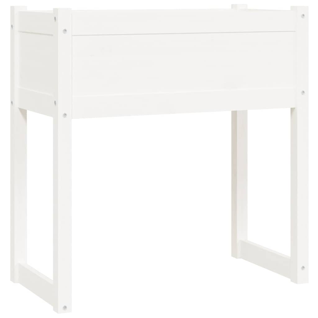 Vidaxl plantenbak 78x40x81 cm massief grenenhout wit