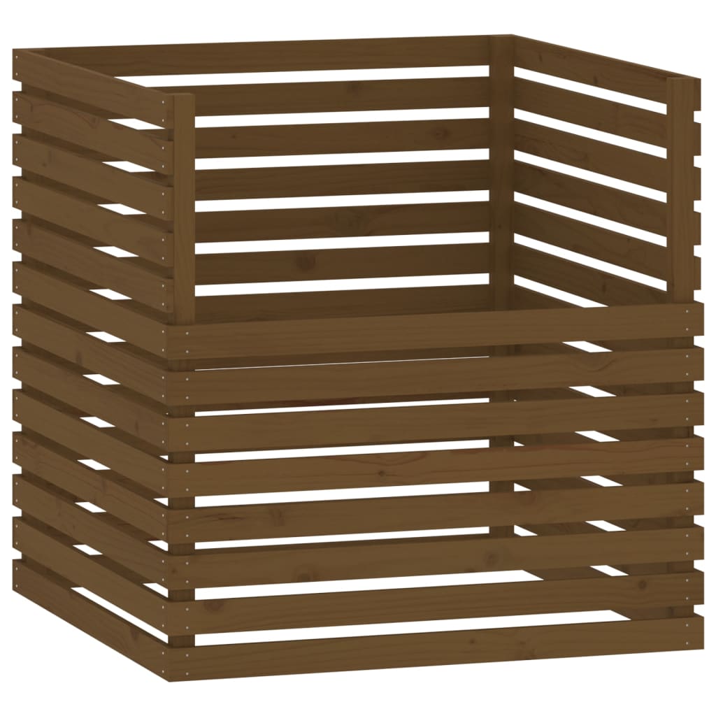 Vidaxl compostbak 100x100x102 cm massief groenenhout honingbruin