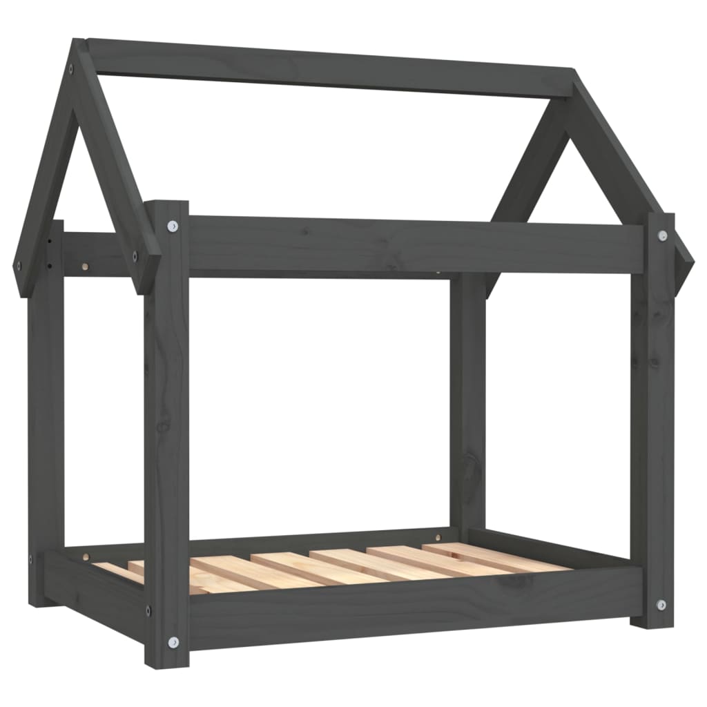Vidaxl hondenmand 71x55x70 cm massief groenenhout grijs