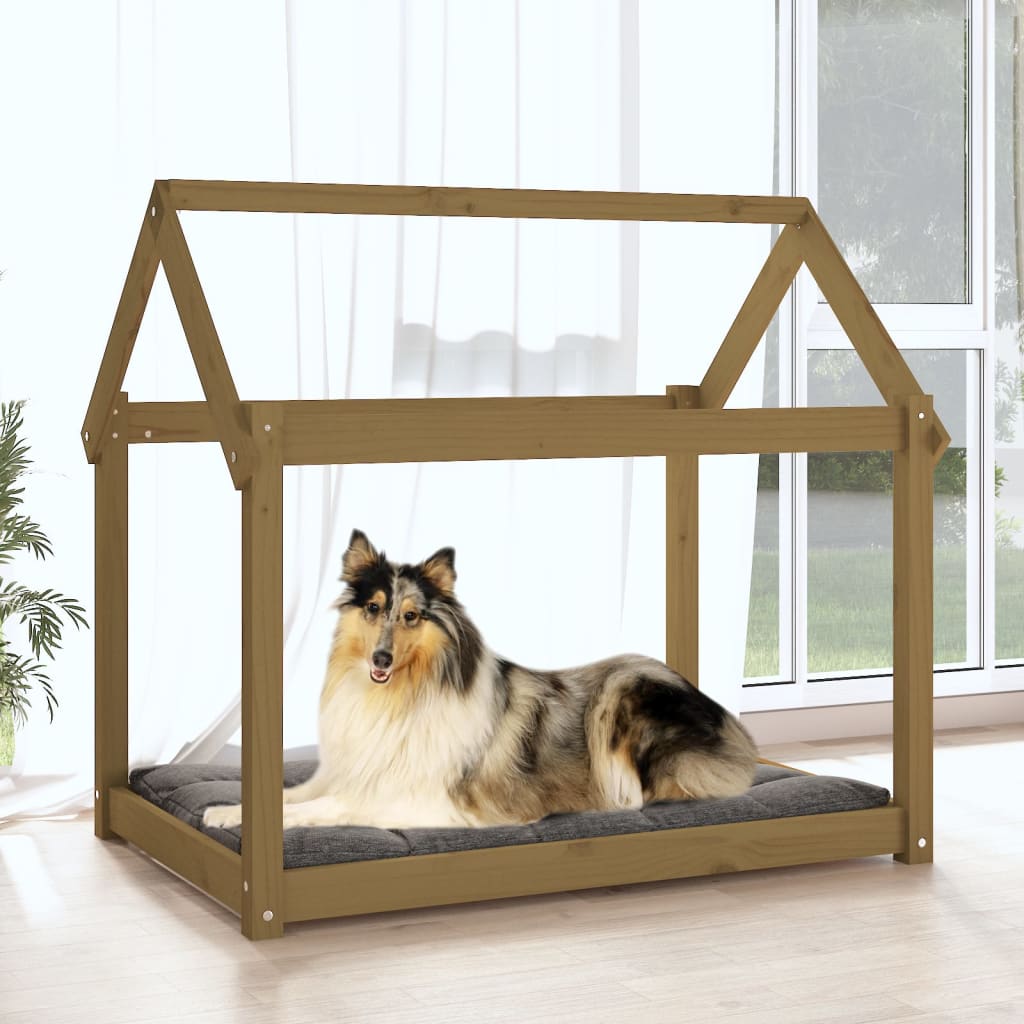 VidaXL Hondenmand 101x70x90 cm massief groenhout honingbruin