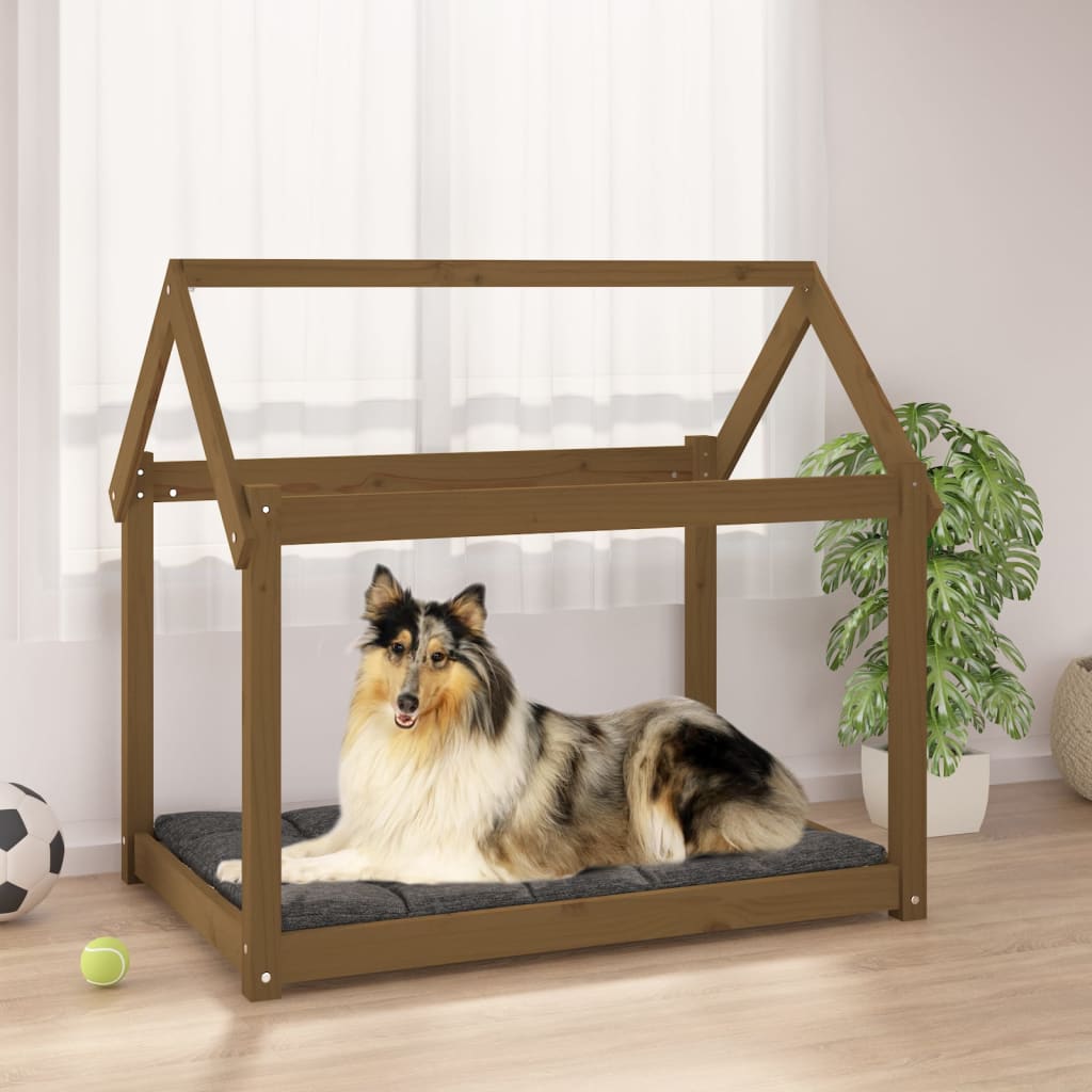 VidaXL Hondenmand 101x70x90 cm massief groenhout honingbruin