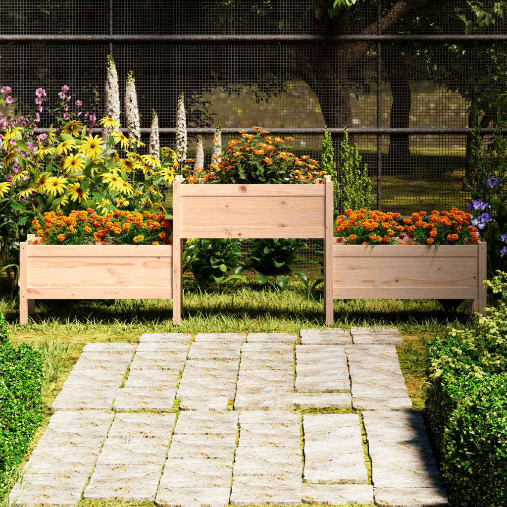 VidaXL Plantenbak 245,5x44x75 cm massief groenhout