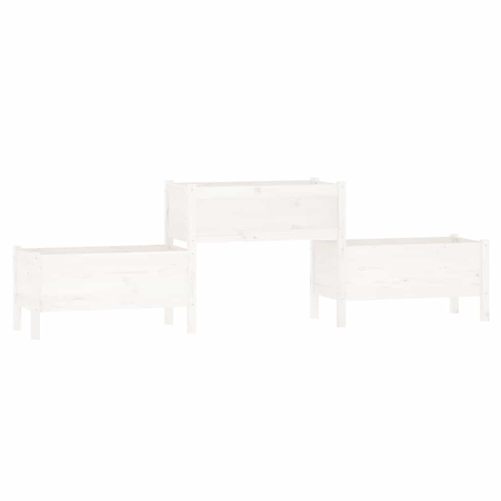 Vidaxl plantenbak 245,5x44x75 cm massief grenenhout wit