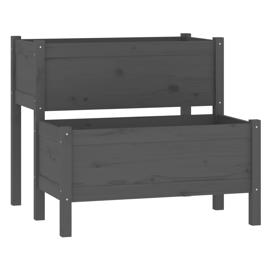 Vidaxl plantenbak 84,5x84x75 cm massief groenenhout grijs
