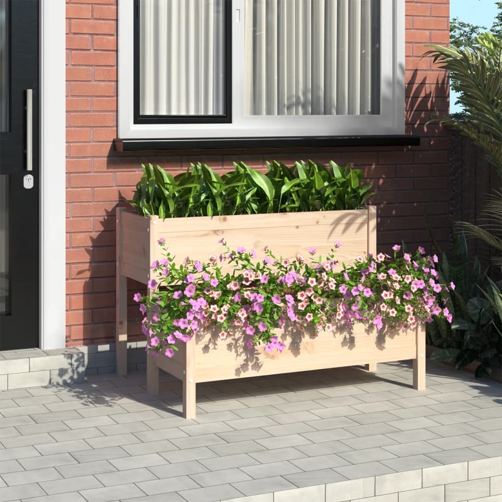 Vidaxl plantenbak 110x84x75 cm massief groenhout