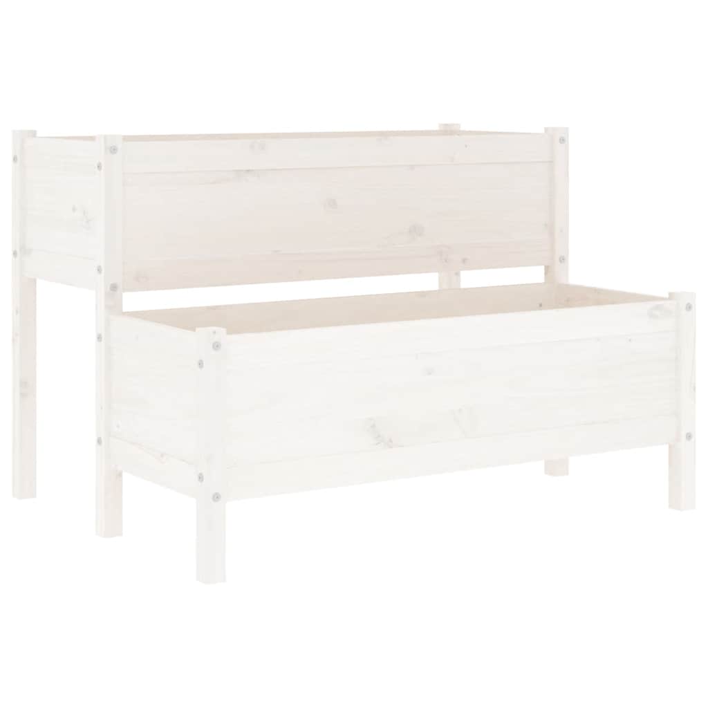 Vidaxl plantenbak 110x84x75 cm massief groenhout wit