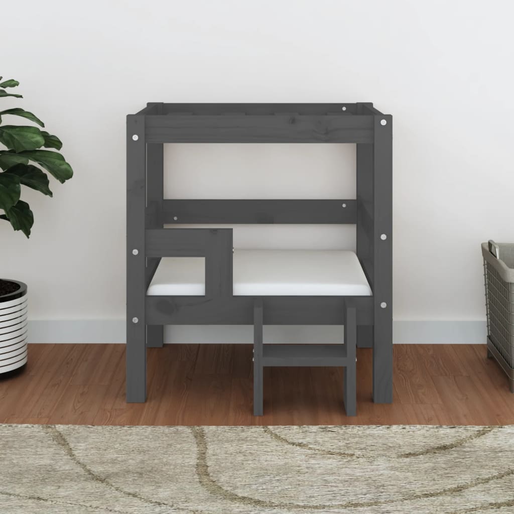 Vidaxl hondenmand 55,5x53,5x60 cm massief groenenhout grijs