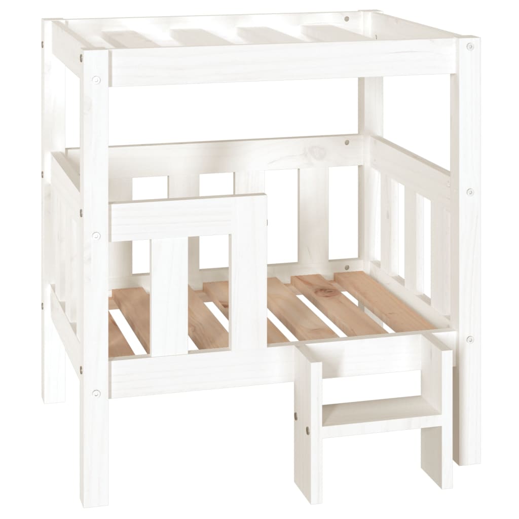 Vidaxl hondenmand 65,5x43x70 cm massief groenhout wit